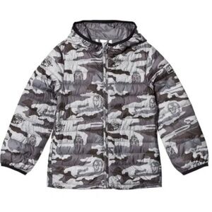 GAP Star Wars Gray Camouflage Hooded Puffer Jacket